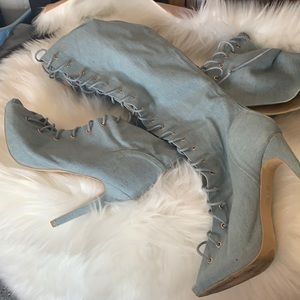Denim over the thigh boots